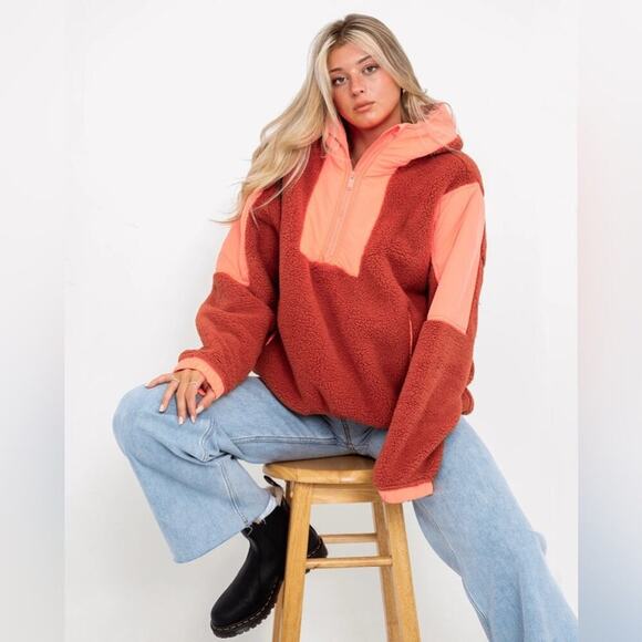 FREE PEOPLE Lead The Pack Fleece Jacket Size Medium - Picture 3 of 15